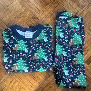 Hanna Andersson Green and Navy Kids Pajama Set